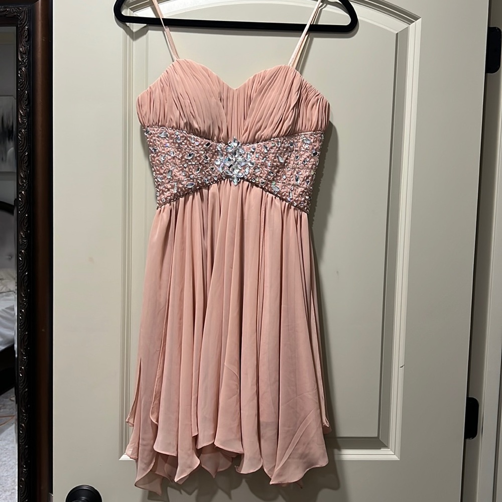 Strapless pink dress